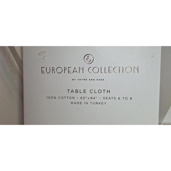Thyme & Sage 60”X84” 100% Cotton Tablecloth European Collection Standard Turkey - Picture 3 of 8